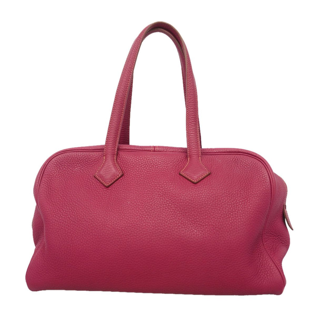 Hermes Handbag Victoria 35 Taurillon Clemence Ruby Silver