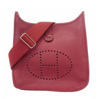 Hermes Shoulder Bag Evelyne Taurillon Clemence Ruby Silver
