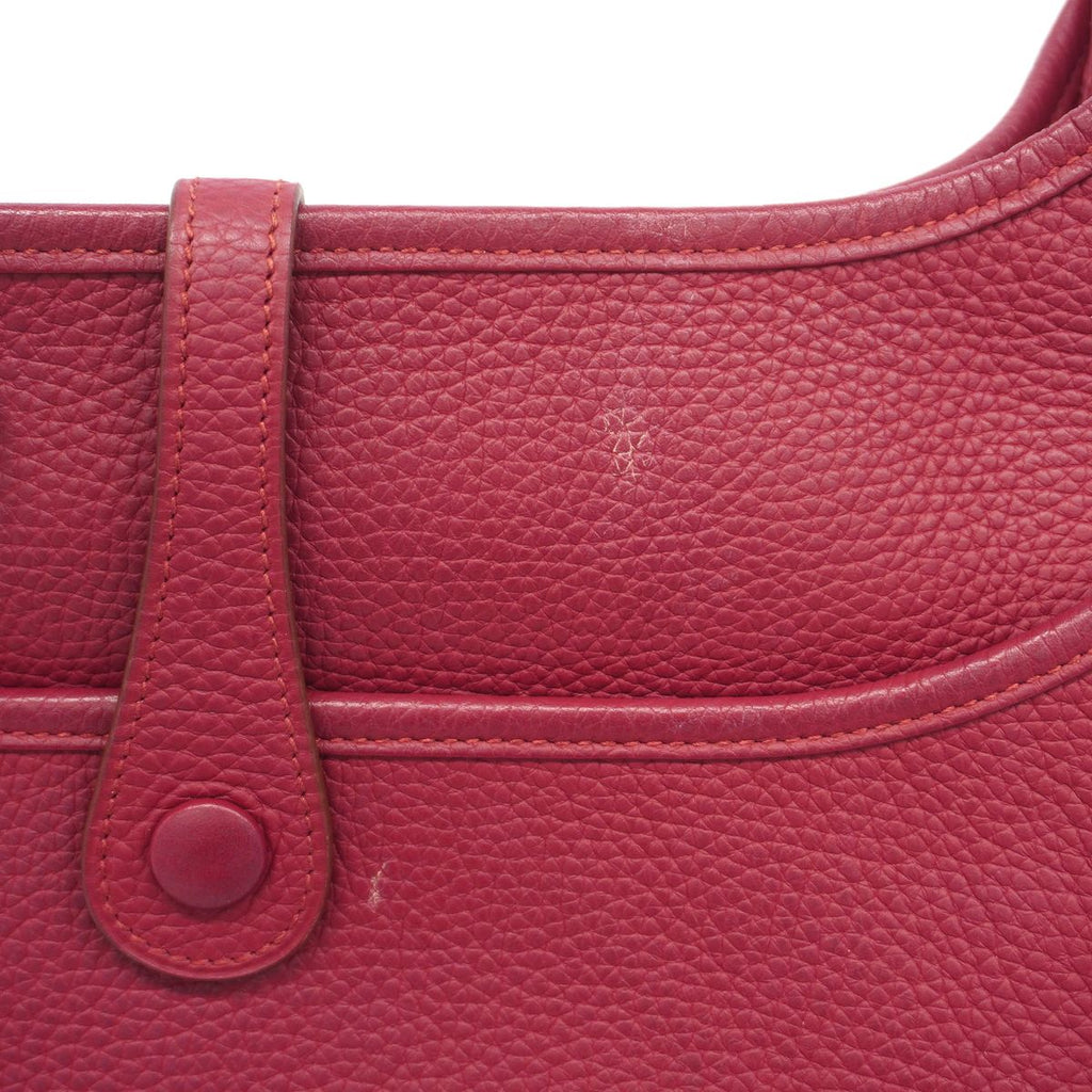 Hermes Shoulder Bag Evelyne Taurillon Clemence Ruby Silver — view 8