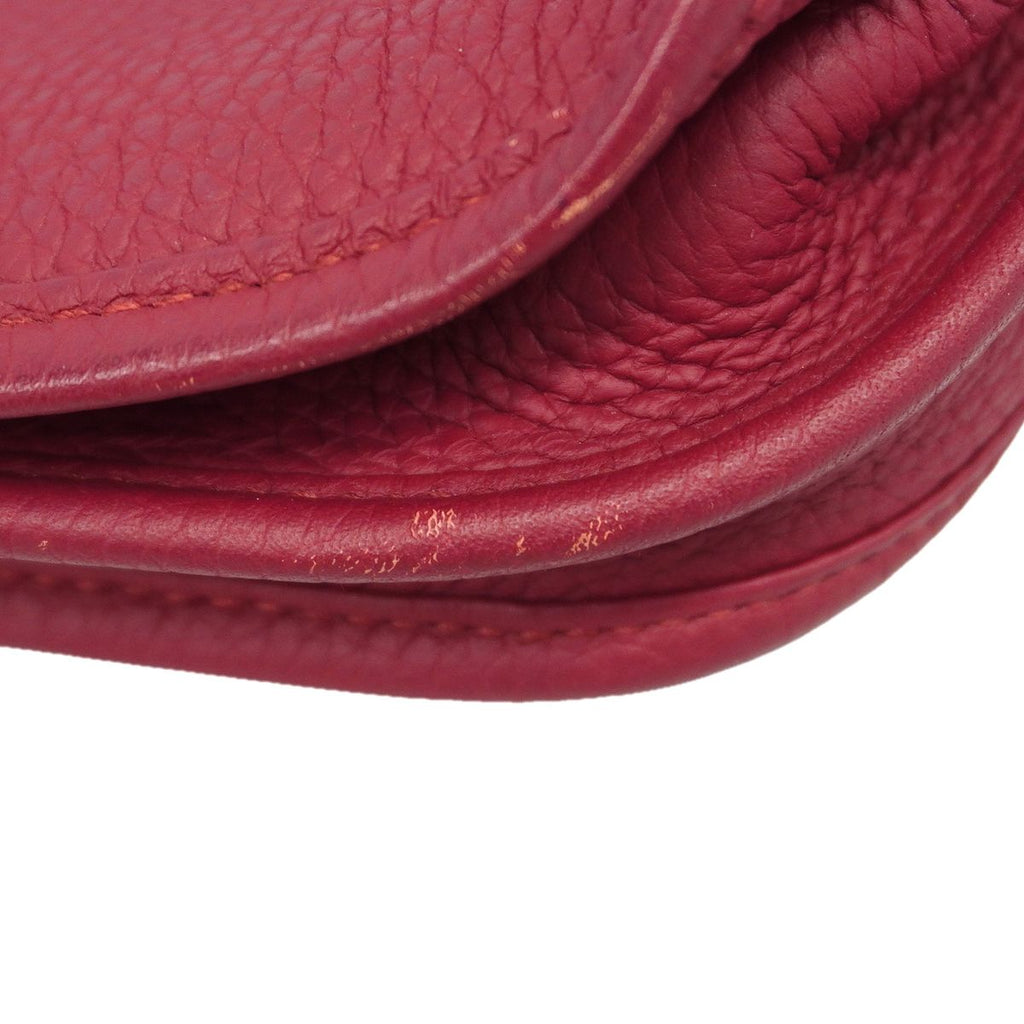 Hermes Shoulder Bag Evelyne Taurillon Clemence Ruby Silver — view 6