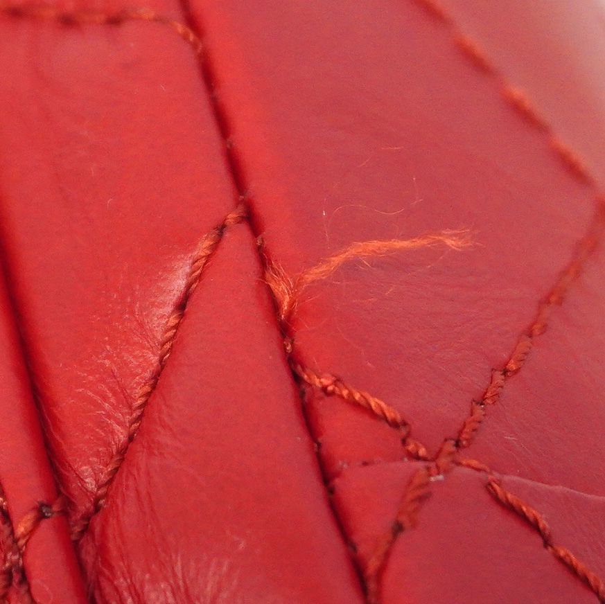 Chanel Shoulder Bag 2.55 Quilted Maxi Leather Red Silver — view 6