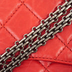 Chanel Shoulder Bag 2.55 Quilted Maxi Leather Red Silver — view 8
