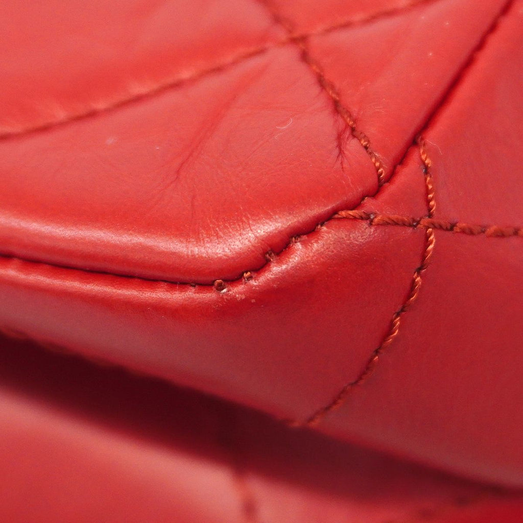 Chanel Shoulder Bag 2.55 Quilted Maxi Leather Red Silver — view 7