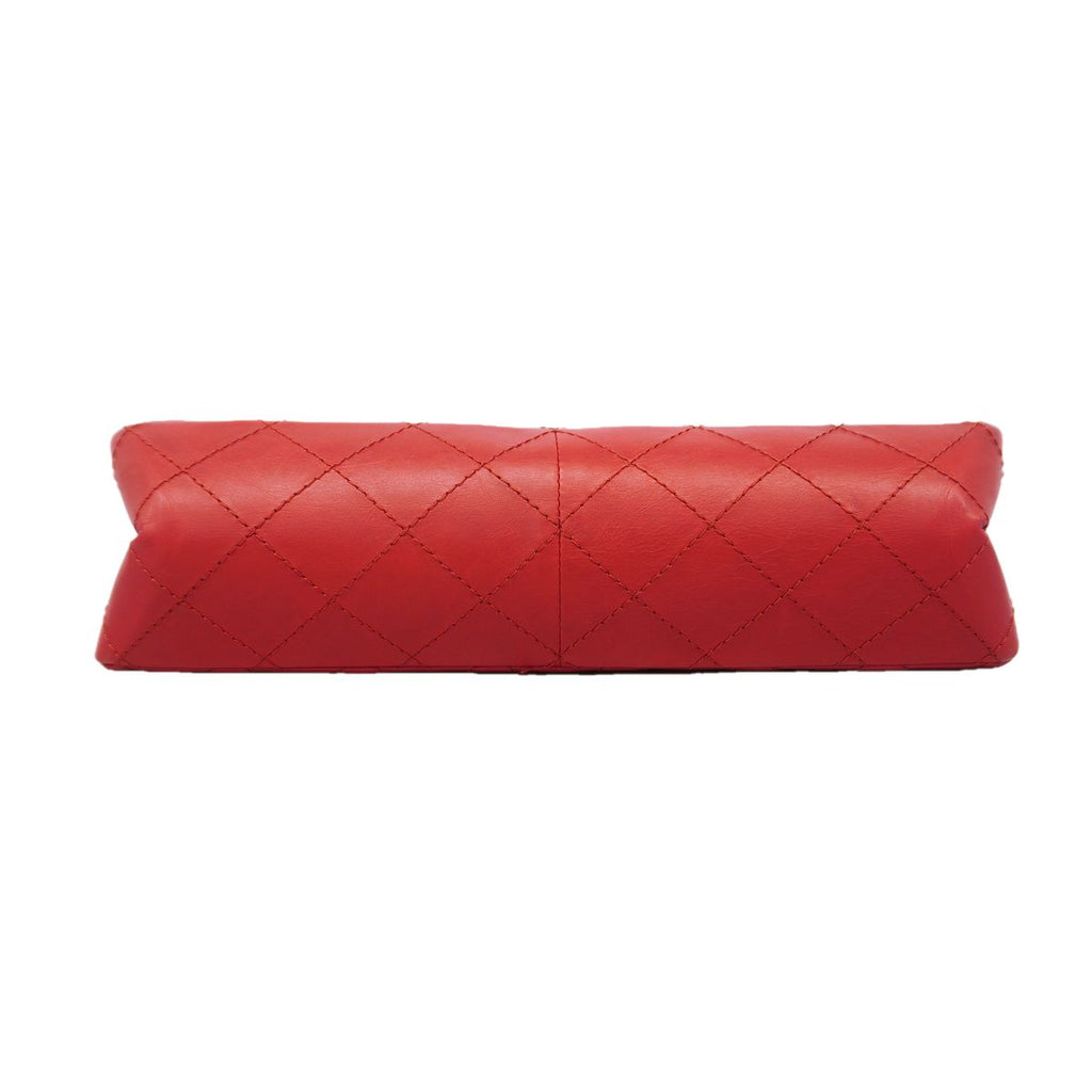 Chanel Shoulder Bag 2.55 Quilted Maxi Leather Red Silver — view 3