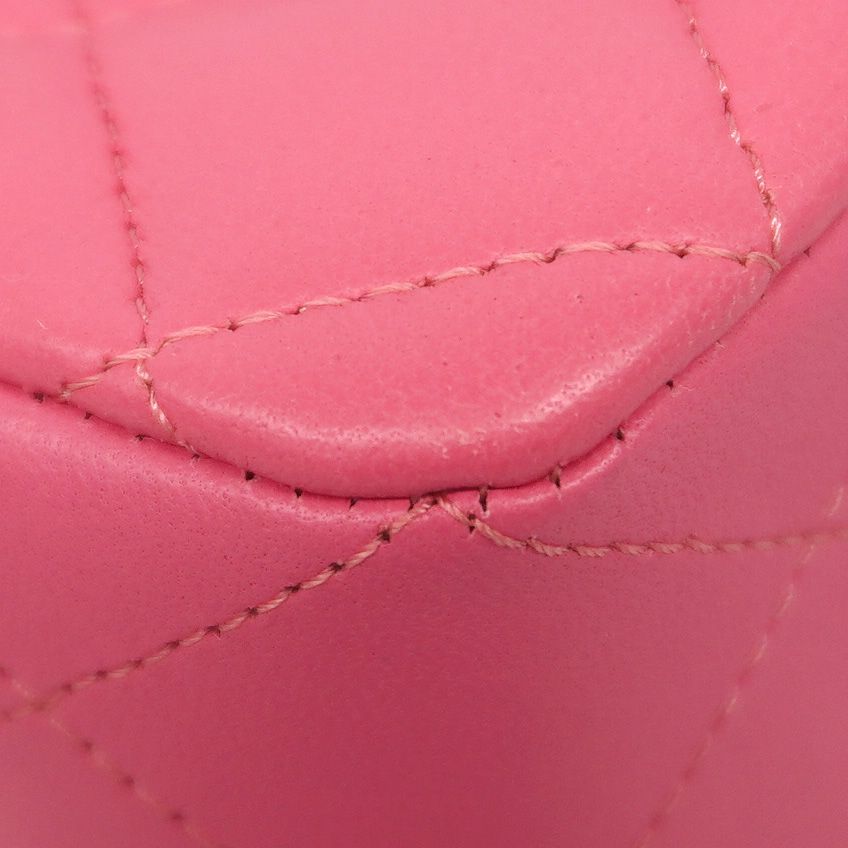 Chanel Shoulder Bag Quilted Lambskin Pink Silver — view 6