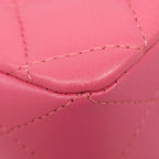 Chanel Shoulder Bag Quilted Lambskin Pink Silver — view 6