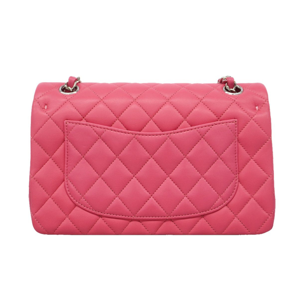 Chanel Shoulder Bag Quilted Lambskin Pink Silver — view 8