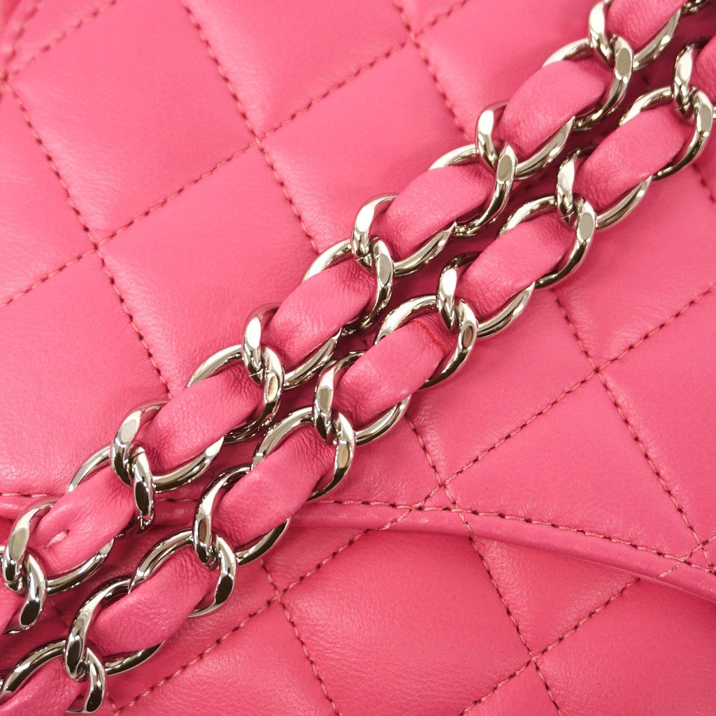 Chanel Shoulder Bag Quilted Lambskin Pink Silver — view 7