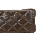 Chanel Shoulder Bag Maxi Quilted Patent Leather Brown Silver — view 6