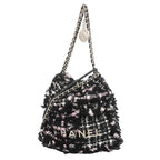 Chanel Shoulder Bag Chanel 22 Tweed Black Silver