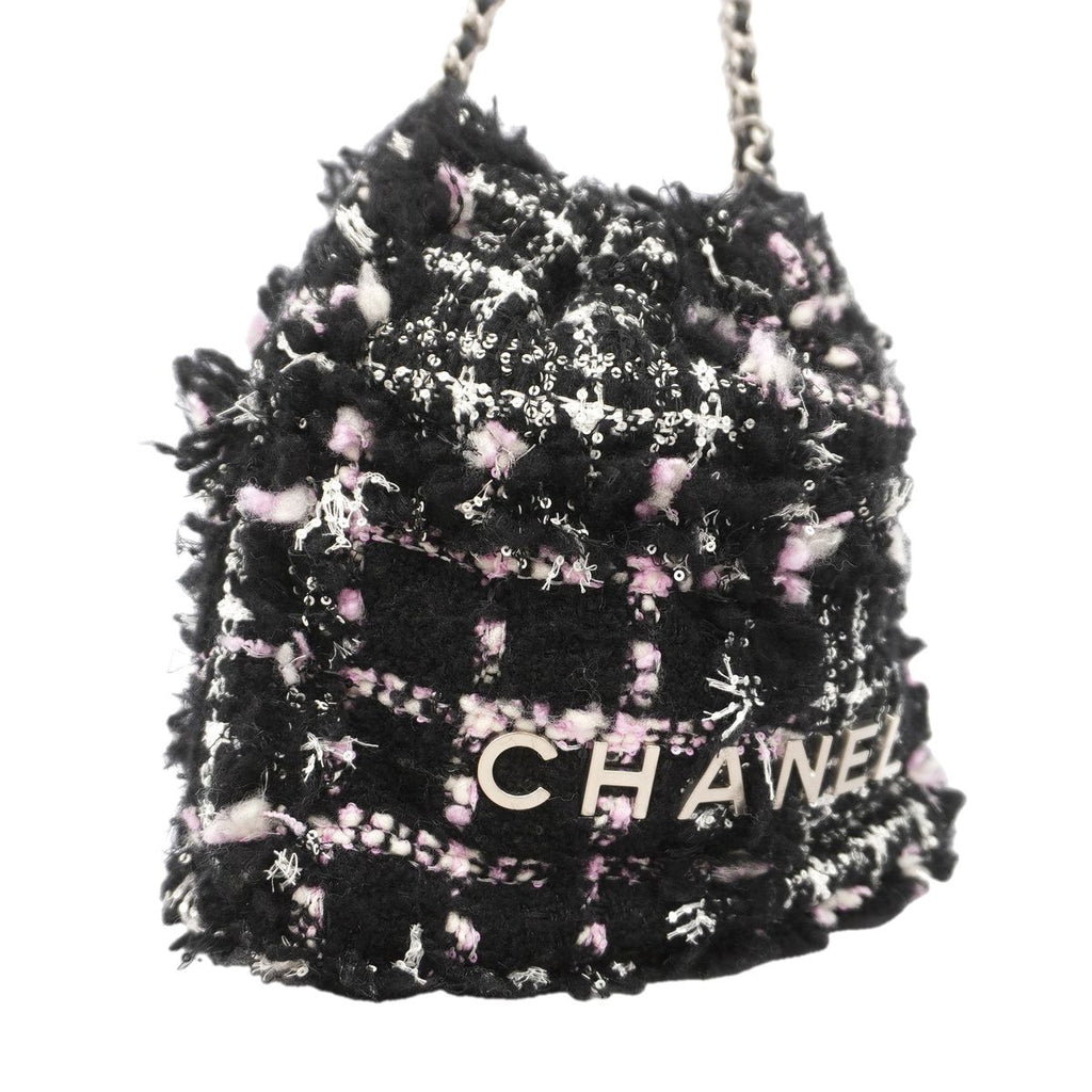 Chanel Shoulder Bag Chanel 22 Tweed Black Silver — view 2