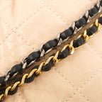 Chanel Backpack Gabrielle Leather Beige Black Gold Silver — view 8