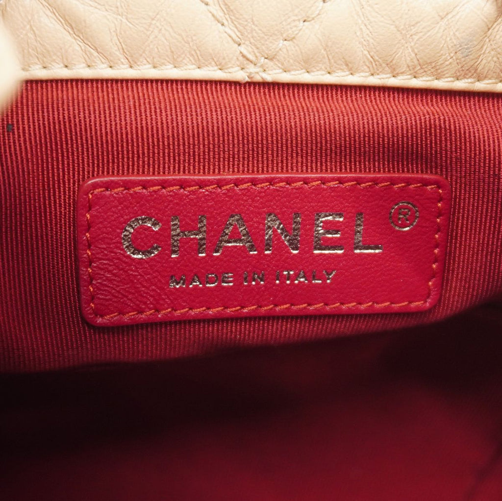 Chanel Backpack Gabrielle Leather Beige Black Gold Silver — view 5