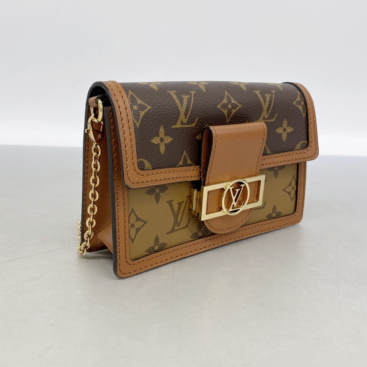 Louis Vuitton Shoulder Bag Monogram Reverse Portefeuille Dauphine Brown — view 2