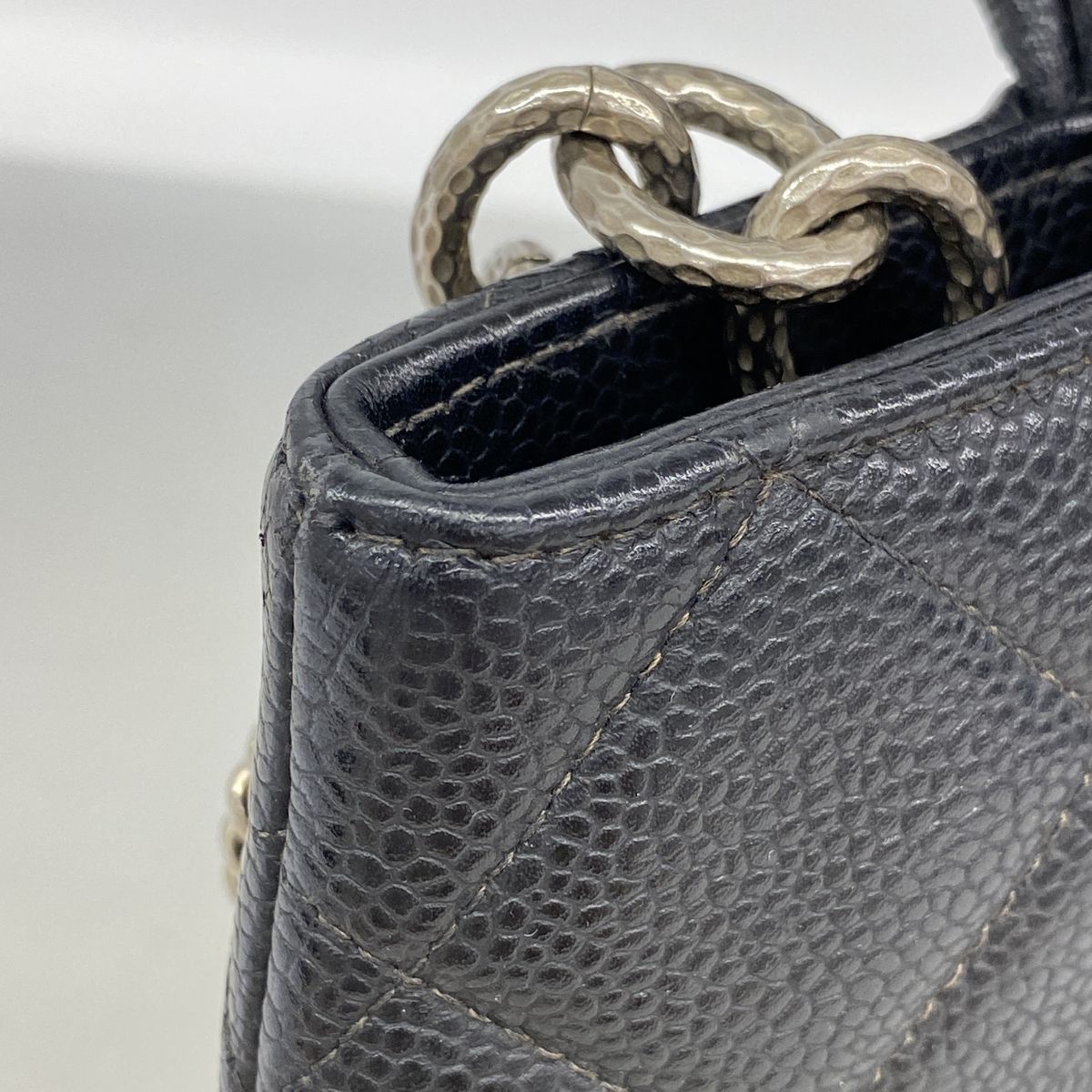 Chanel Tote Bag Reissue Caviar Leather Black Silver — view 7