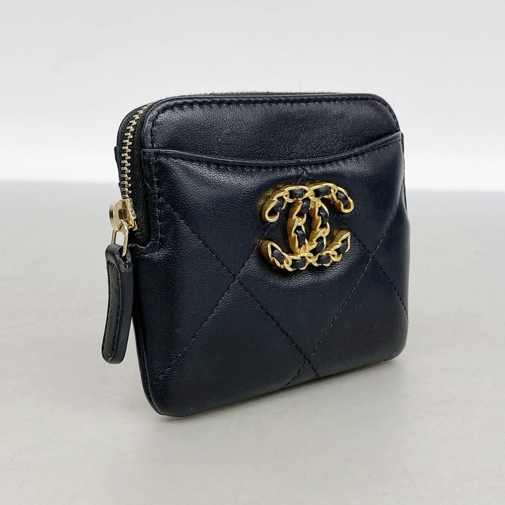 Chanel Coin Purse Chanel 19 Lambskin Black Gold — view 2