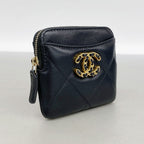 Chanel Coin Purse Chanel 19 Lambskin Black Gold — view 2