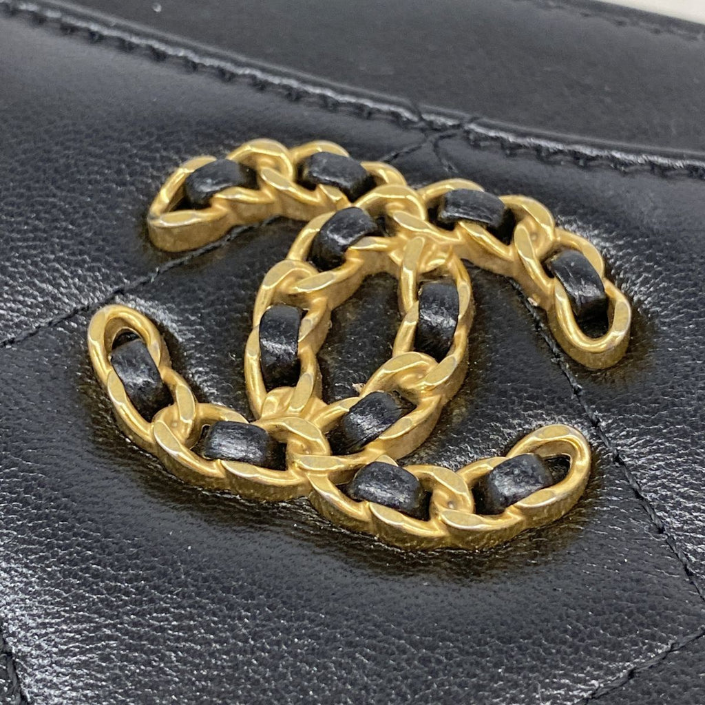 Chanel Coin Purse Chanel 19 Lambskin Black Gold — view 7