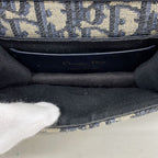 Dior Shoulder Bag Trotter Oblique Canvas Navy Gold — view 4