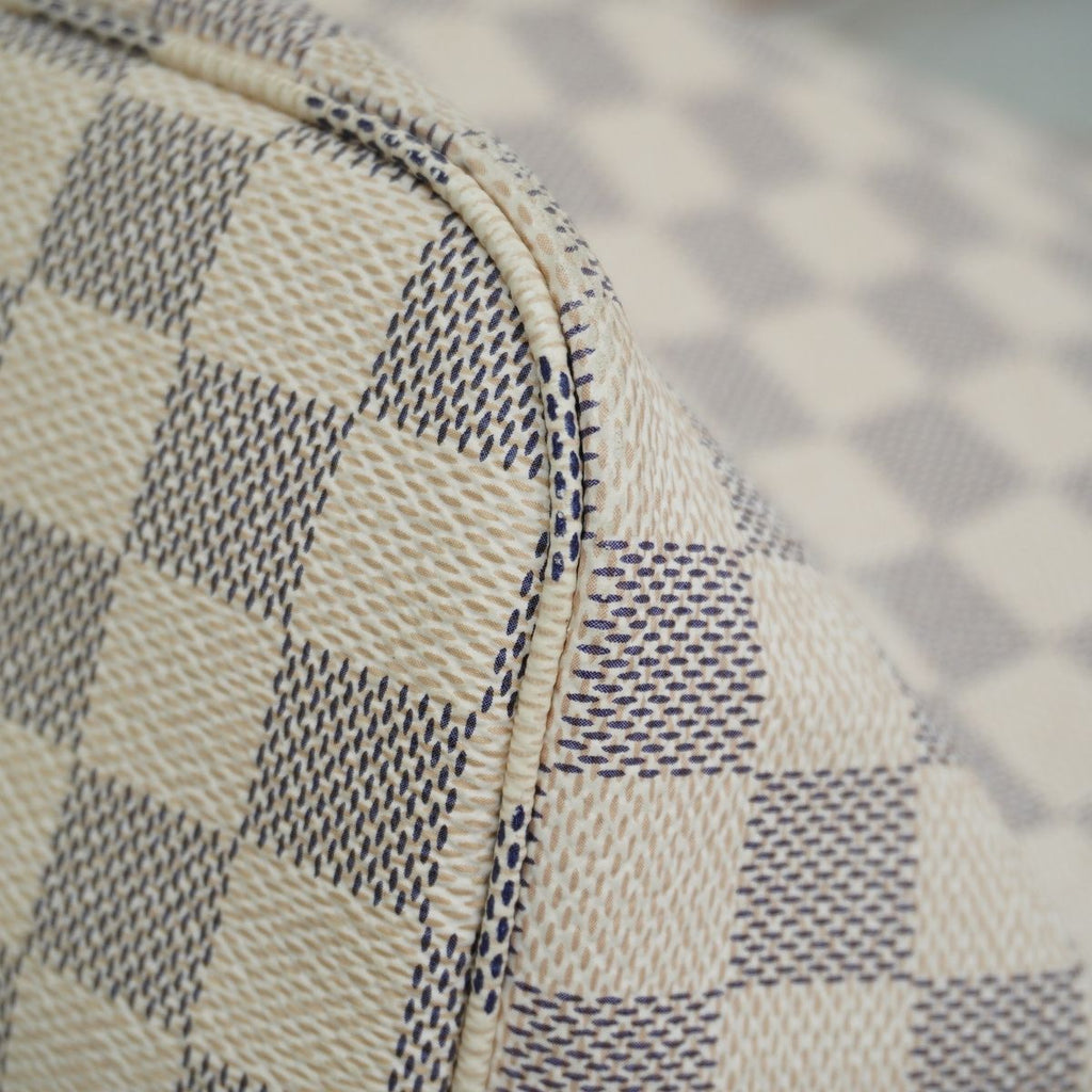 Louis Vuitton Tote Bag Damier Azur Neverfull MM White — view 8