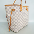 Louis Vuitton Tote Bag Damier Azur Neverfull MM White — view 2