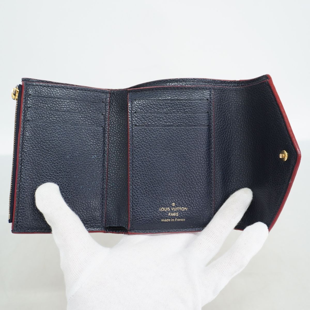 Louis Vuitton Trifold Wallet Monogram Empreinte Portefeuille Victorine Marine — view 3