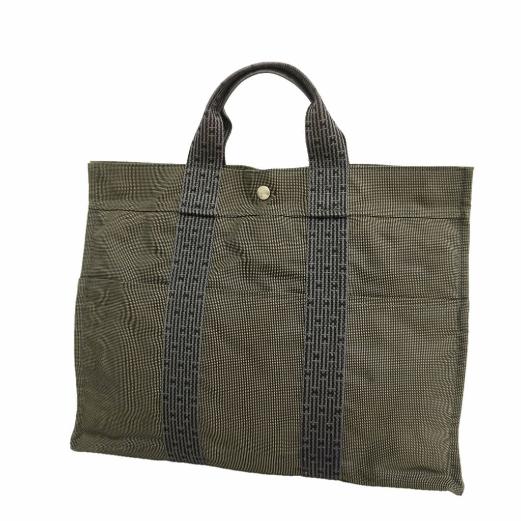 Hermes Tote Bag Herline MM Nylon Gray Silver
