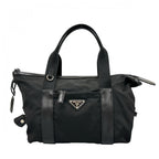 Prada Handbag Mini Boston Nylon Black Triangle Logo