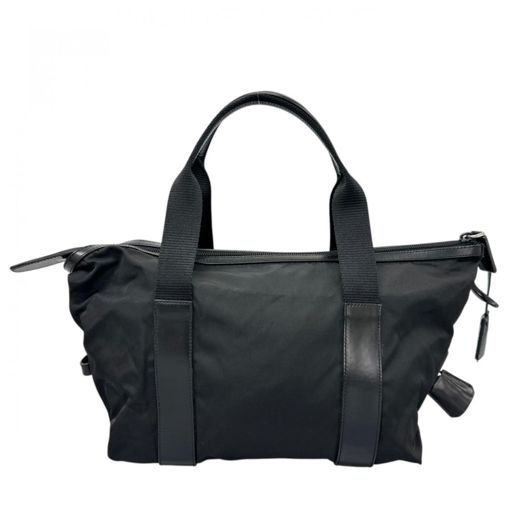 Prada Handbag Mini Boston Nylon Black Triangle Logo — view 2