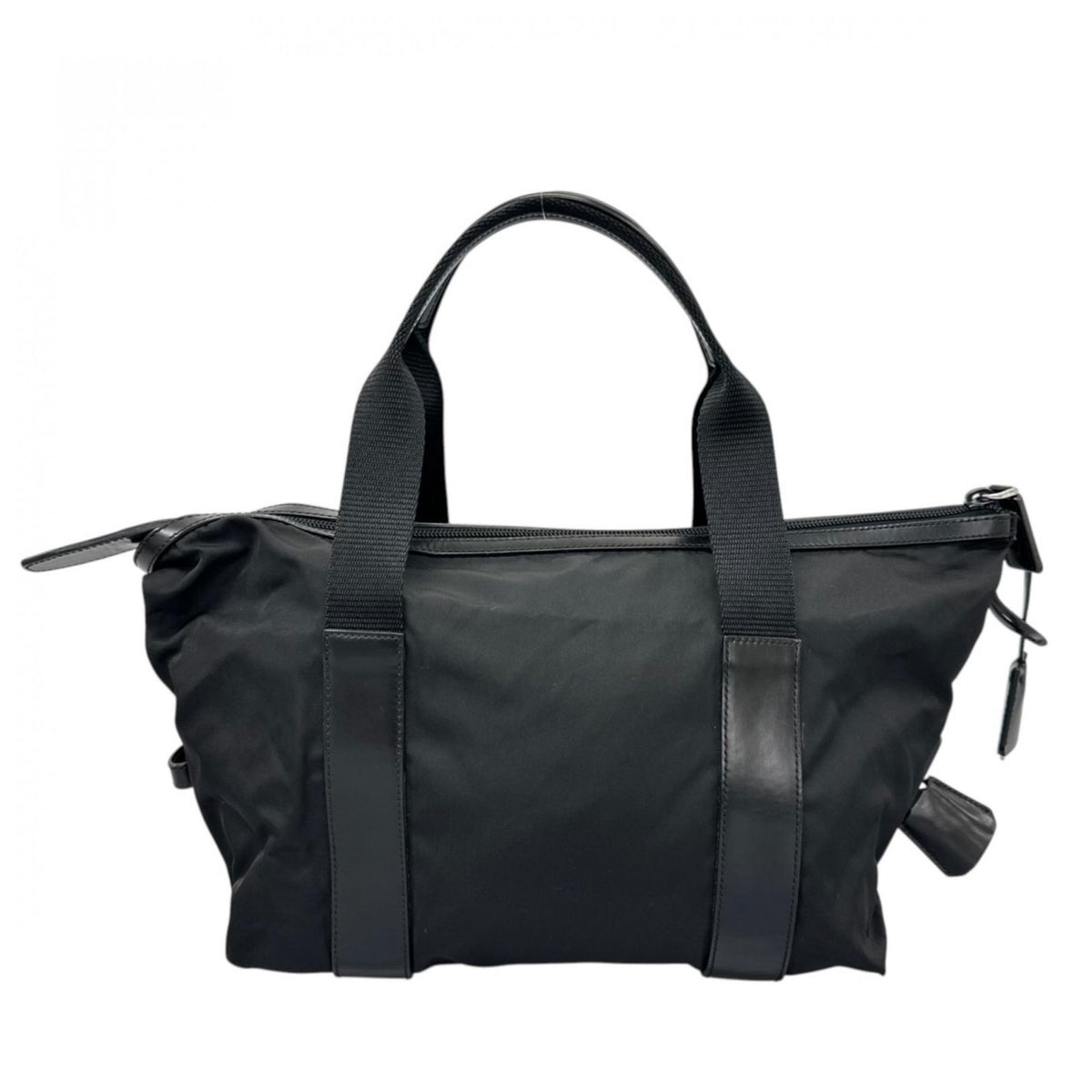 Prada Handbag Mini Boston Nylon Black Triangle Logo — view 2