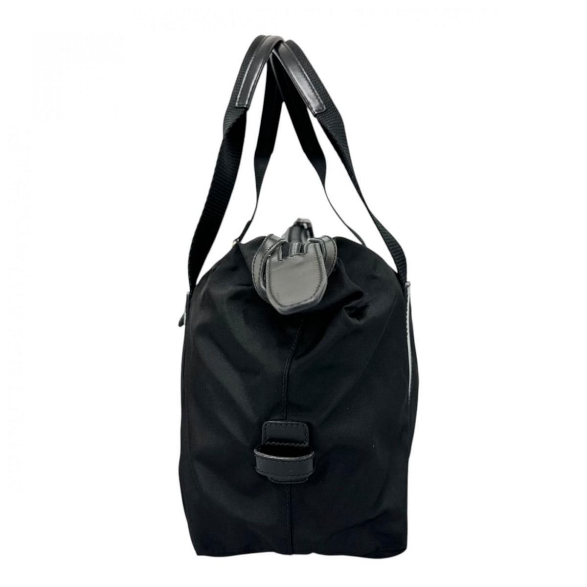 Prada Handbag Mini Boston Nylon Black Triangle Logo — view 3