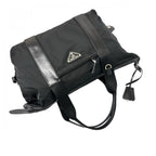 Prada Handbag Mini Boston Nylon Black Triangle Logo — view 6