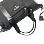 Prada Handbag Mini Boston Nylon Black Triangle Logo — view 7