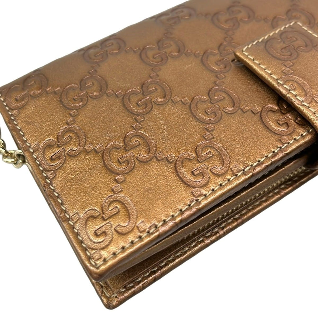 Gucci Wallet Guccissima Line GG Twins Bronze Leather — view 7
