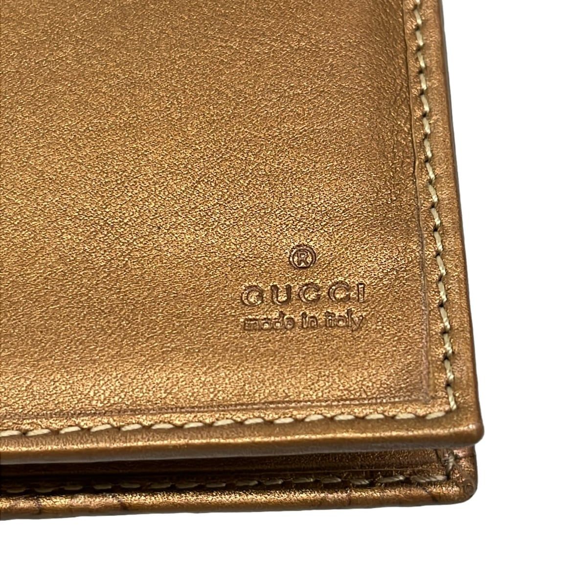 Gucci Wallet Guccissima Line GG Twins Bronze Leather — view 5