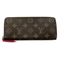 Louis Vuitton Wallet Monogram Portefeuille Clemence Hot Pink Zip Around