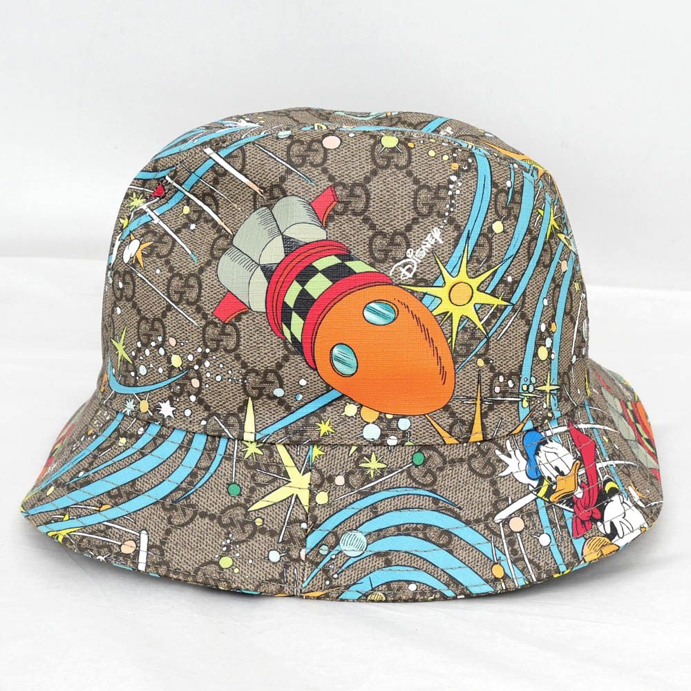Gucci Disney Hat S GG Pattern Donald Duck Brown Hat Cotton — view 3