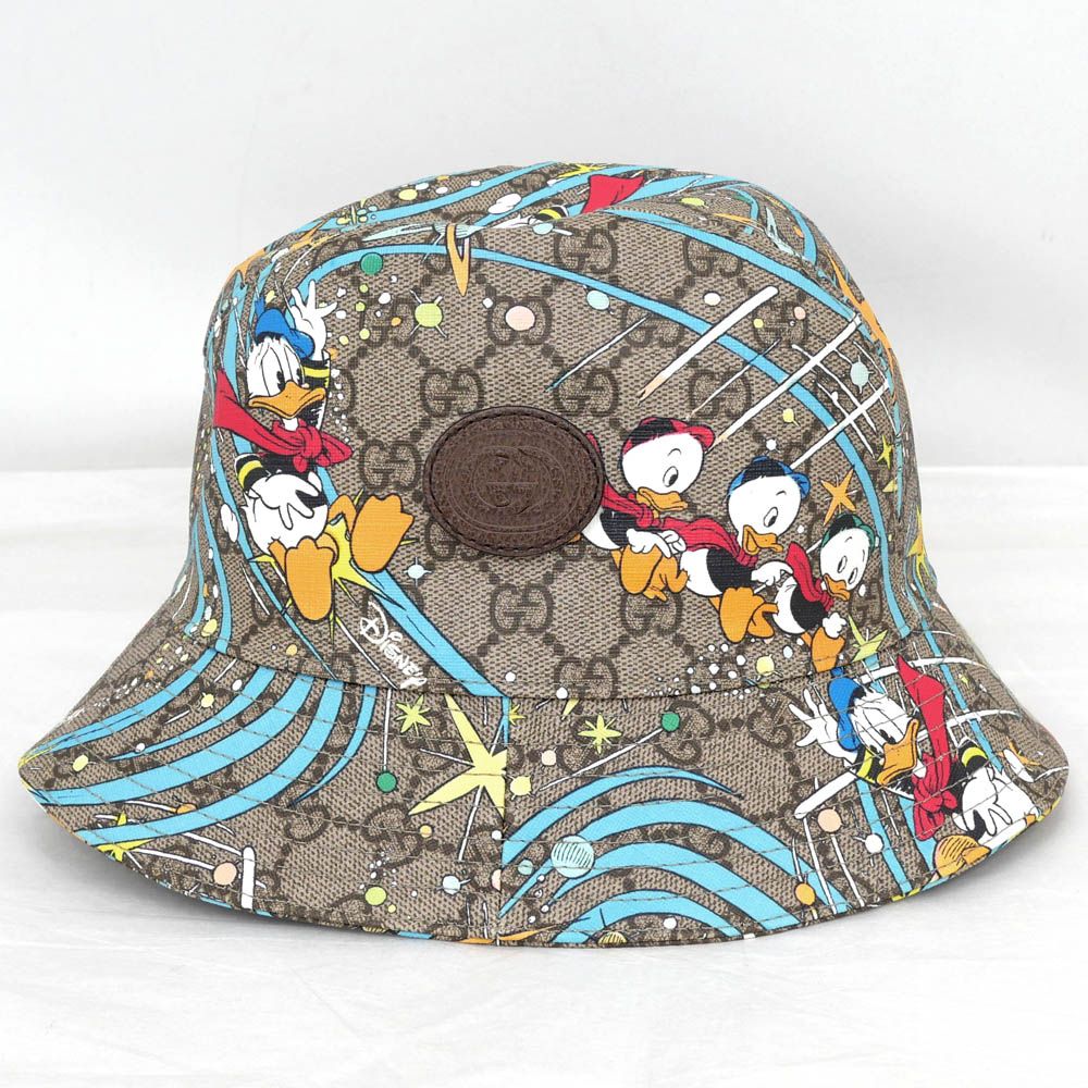 Gucci Disney Hat S GG Pattern Donald Duck Brown Hat Cotton — view 4