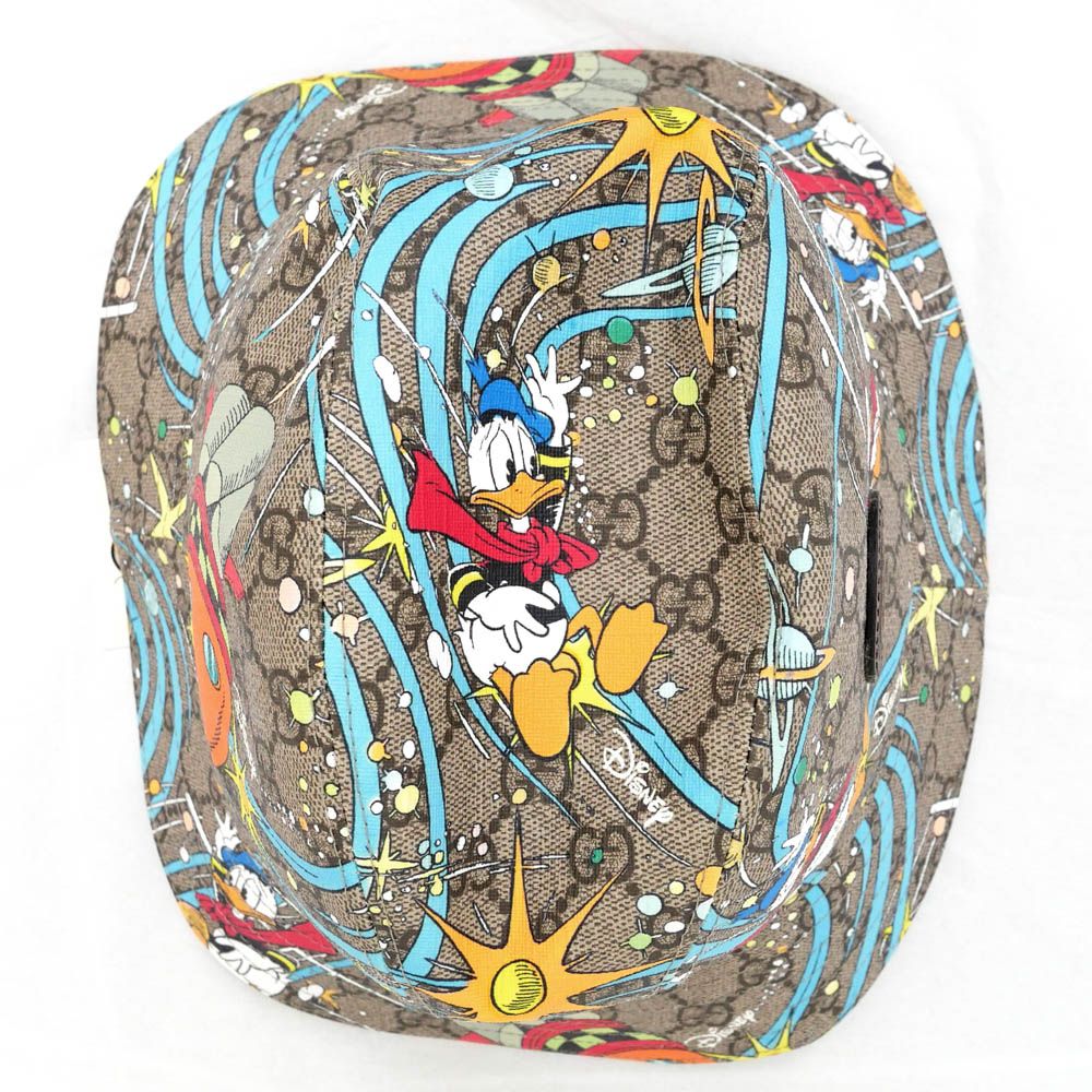 Gucci Disney Hat S GG Pattern Donald Duck Brown Hat Cotton — view 5
