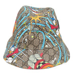 Gucci Disney Hat S GG Pattern Donald Duck Brown Hat Cotton