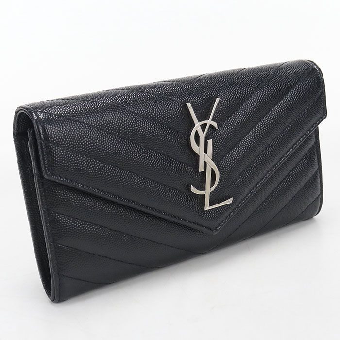 Saint Laurent Large Flap Wallet Cassandra Bifold Calfskin
