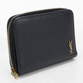 Saint Laurent Compact Zip Wallet Tiny Monogram Bifold Calfskin