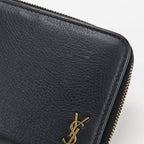 Saint Laurent Compact Zip Wallet Tiny Monogram Bifold Calfskin — view 8