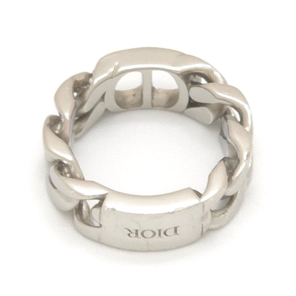 Dior CD Icon Chain Link Ring M Sterling Silver Bag Dior Oblique — view 4