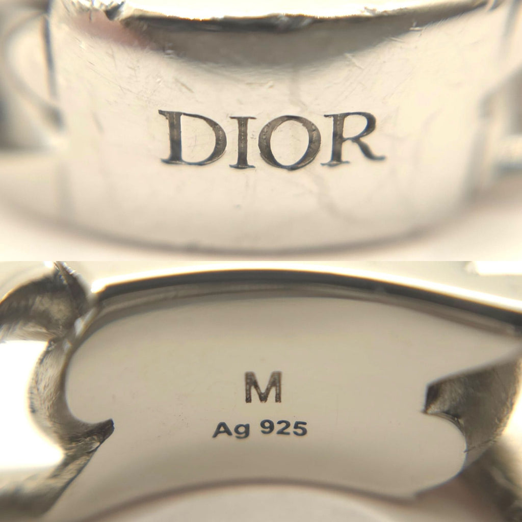 Dior CD Icon Chain Link Ring M Sterling Silver Bag Dior Oblique — view 5