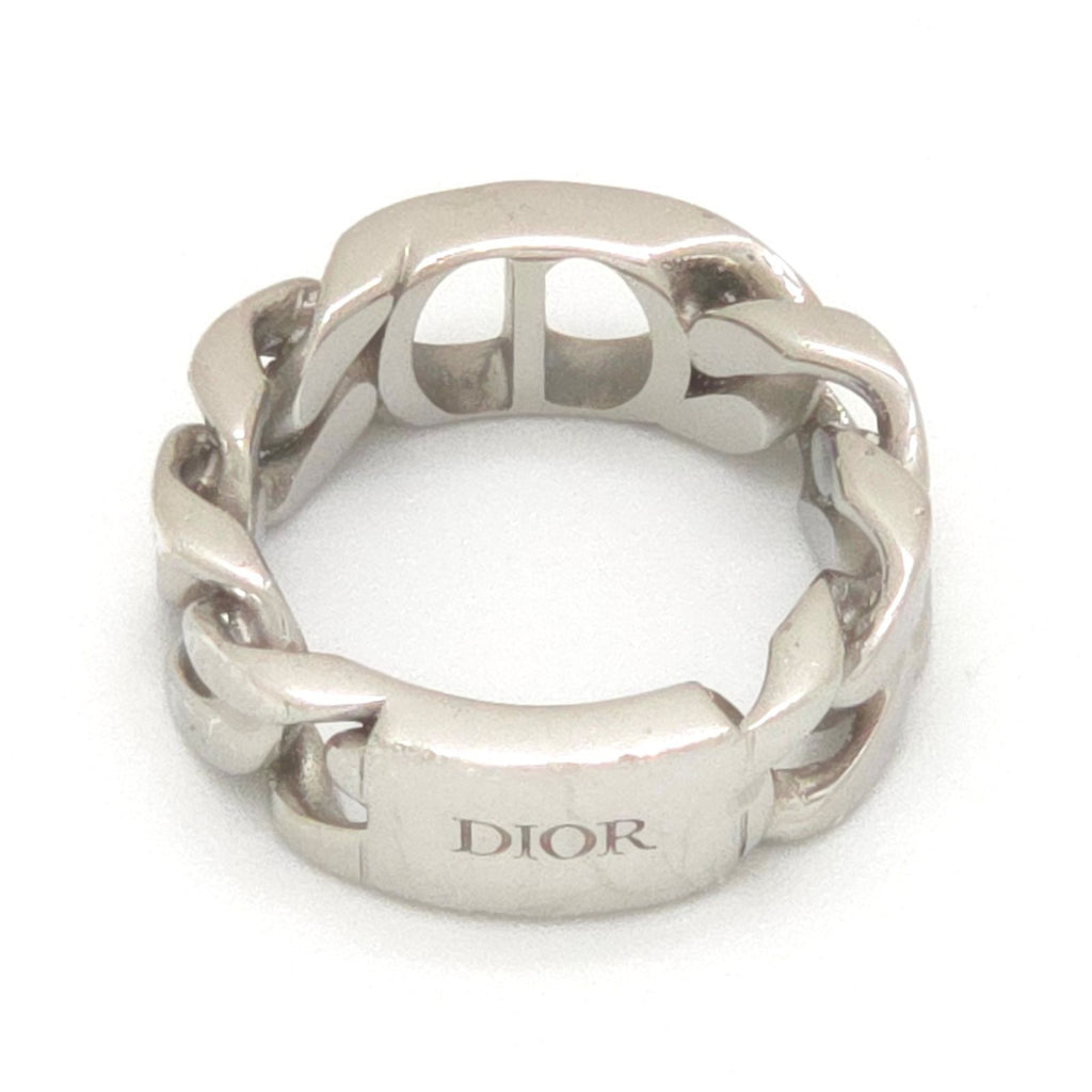 Dior CD Icon Chain Link Ring M Sterling Silver Bag Dior Oblique — view 3