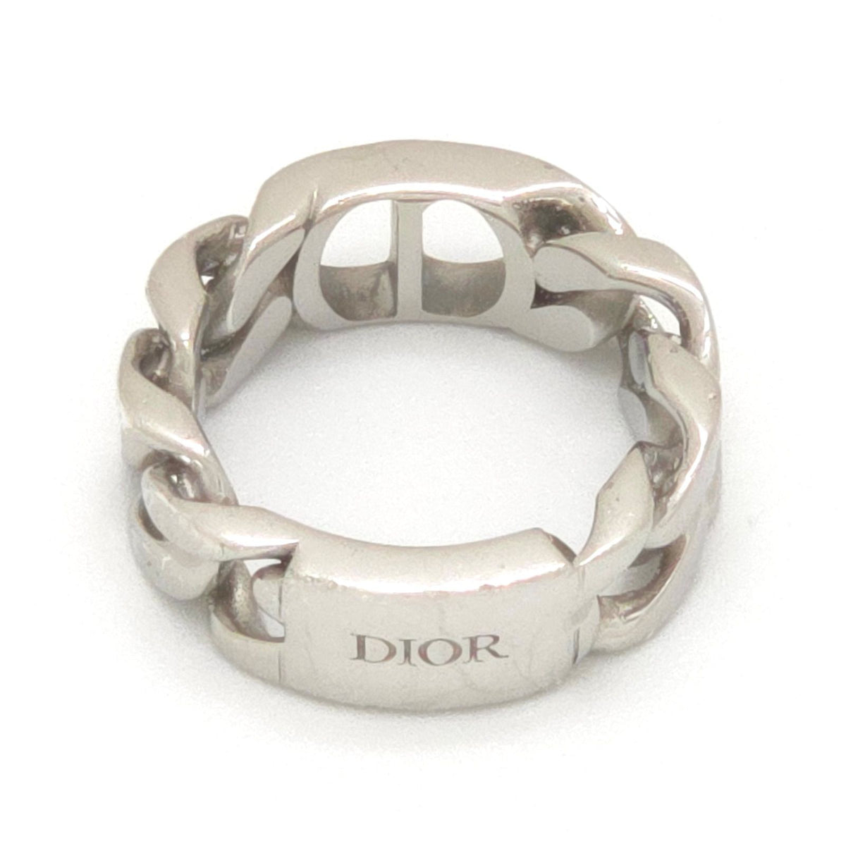 Dior CD Icon Chain Link Ring M Sterling Silver Bag Dior Oblique — view 3