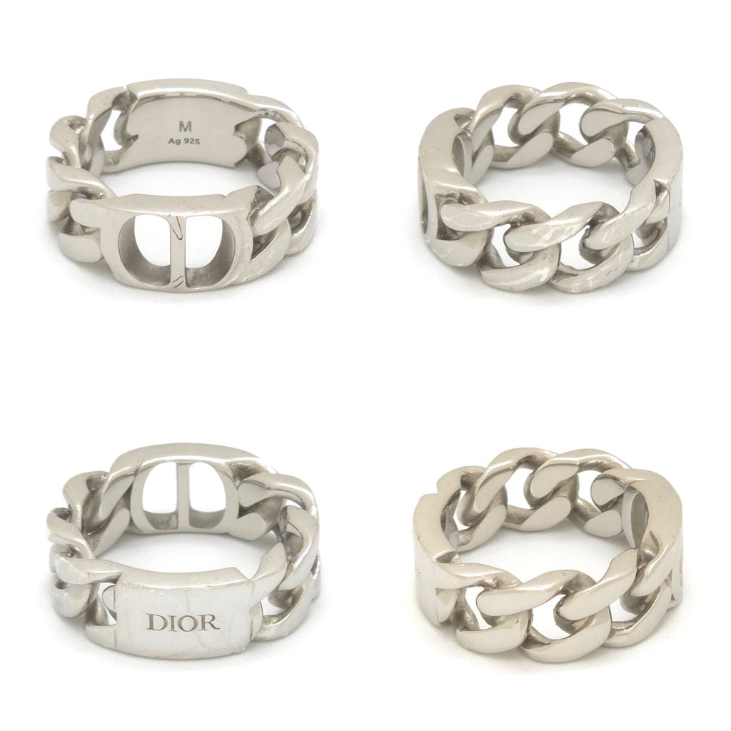 Dior CD Icon Chain Link Ring M Sterling Silver Bag Dior Oblique
