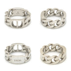 Dior CD Icon Chain Link Ring M Sterling Silver Bag Dior Oblique