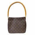 Louis Vuitton Looping MM Monogram Shoulder Bag Canvas Brown